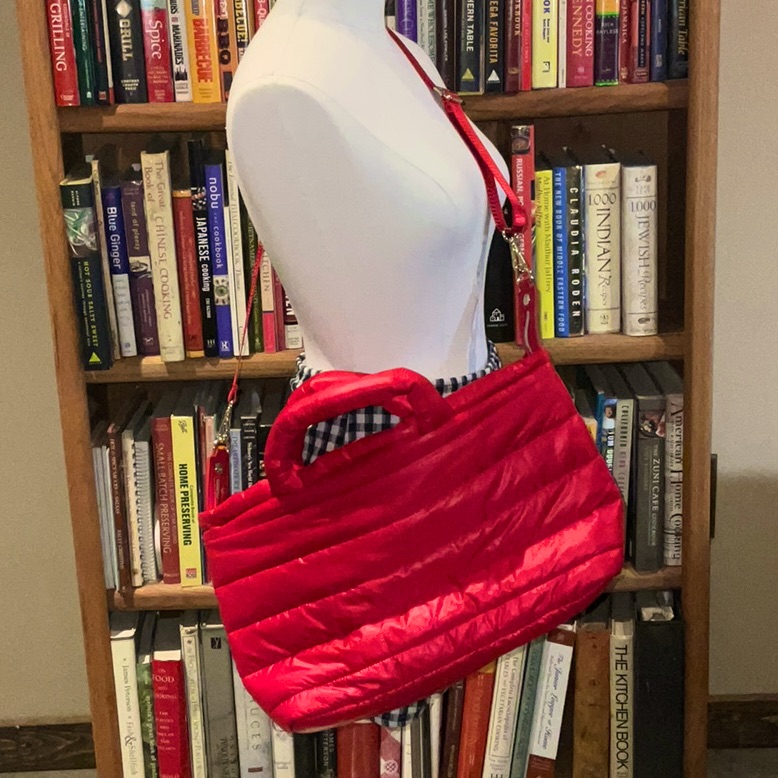 Red Crossbody Bag W Hot Pink Lining